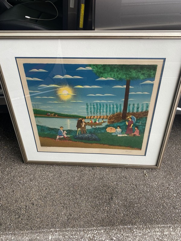 Louis-Vincent Campolmi “Park Portrait” Signed & Numbered Vintage Lithograph gallery