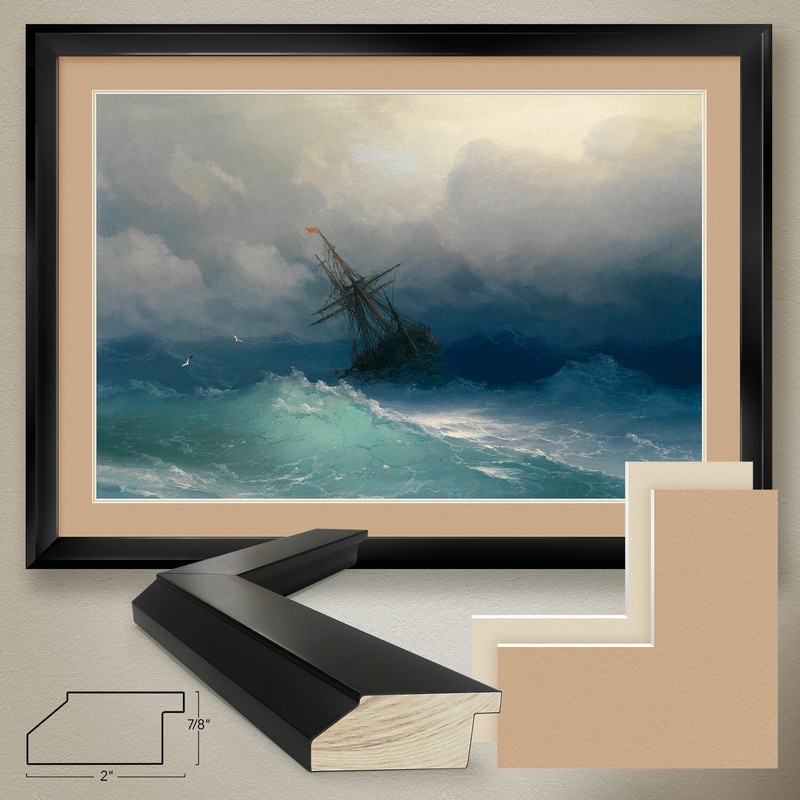 44W»x32H» STORM IN ARCTIC OCEAN by IGOR SAKHAROV – DOUBLE MATTE, GLASS and FRAME