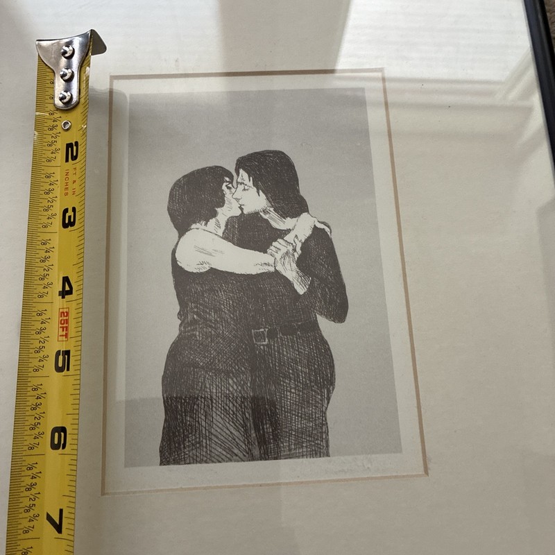 Raphael Soyer The Kiss Very Nicely Framed And Matted, A Reproduction Print gallery