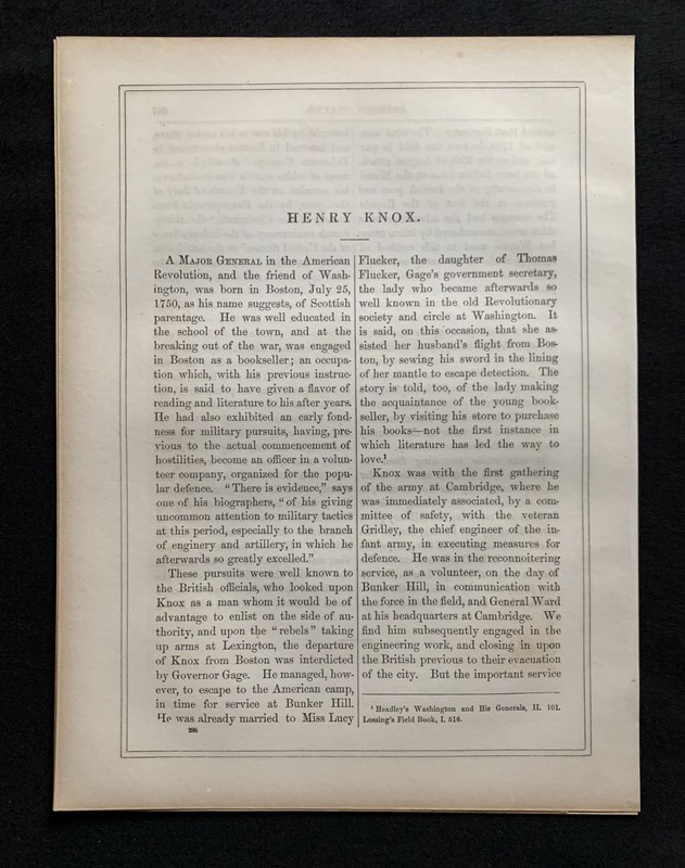 steel engraving Knox Henry Secretary War #3 Washington's Generals US America 250 gallery
