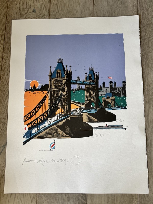 PAUL HOGARTH OBE RA (1917-2001) «Tower Bridge» Signed Proof Lithograph