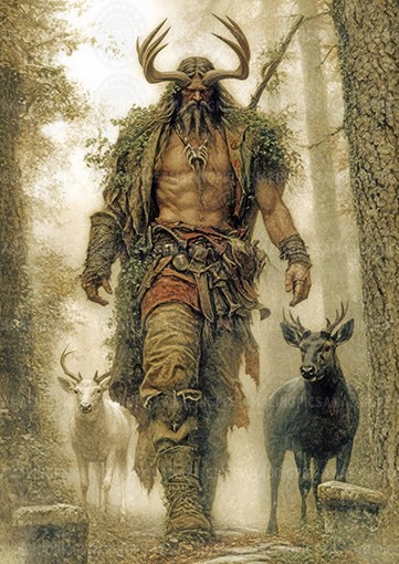 Cernunnos Celtic God Art Print Horned Forest Deity Nature Spirit Fantasy ah66