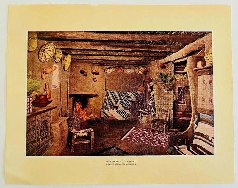 1927 Grand Canyon Hopi House Interior Southwest Plate Print Arizona DWPP14 gallery