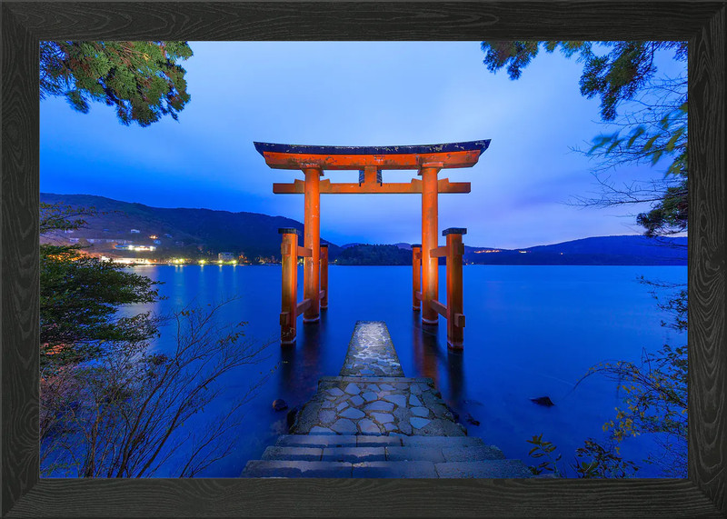Torii of Hakone Shrine Framed Wall Art Poster Canvas Print Picture