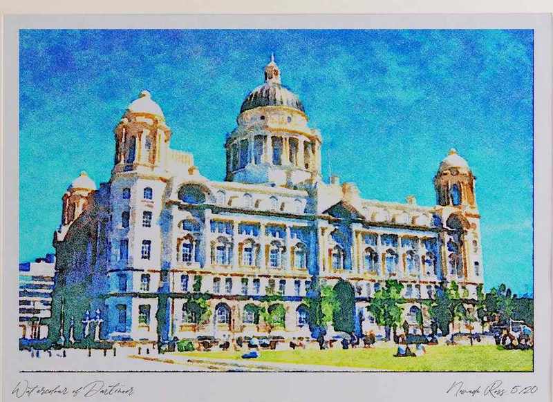 805076 Port Of Liverpool Building Liverpool Mersey England U.K. A3 Watercolour