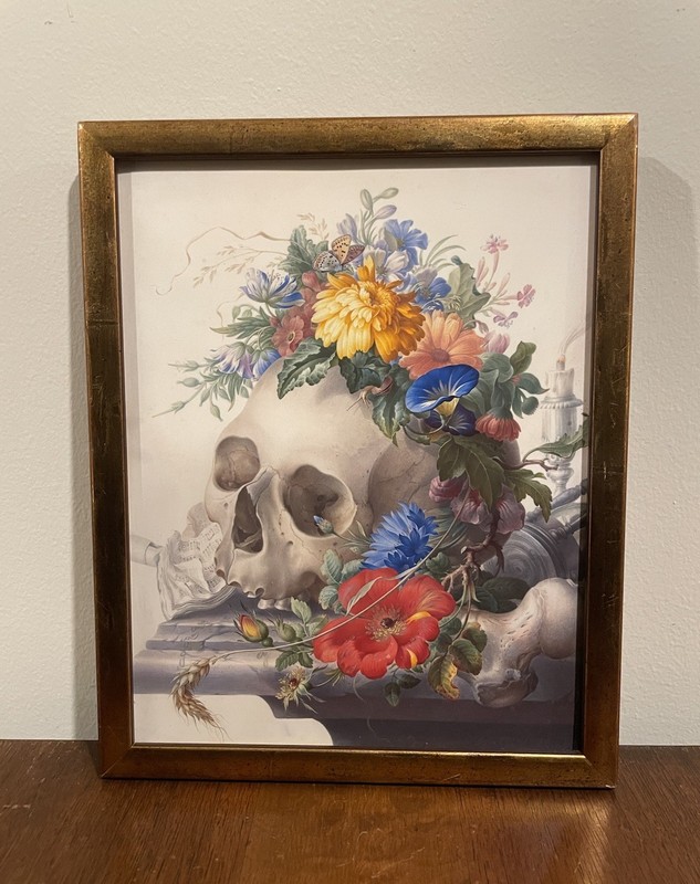 Vanitas Herman Hestenburgh 8×10 Framed Print Skeleton Skull Still Life Wall Art