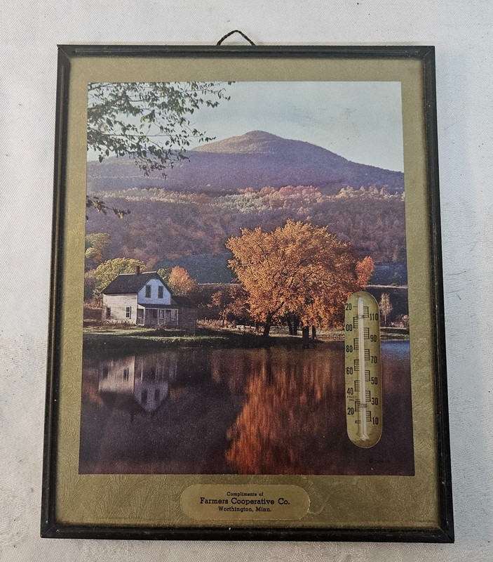 Vintage 1950/60s era Worthington MN FARMERS COOP Advertising Framed Art Print