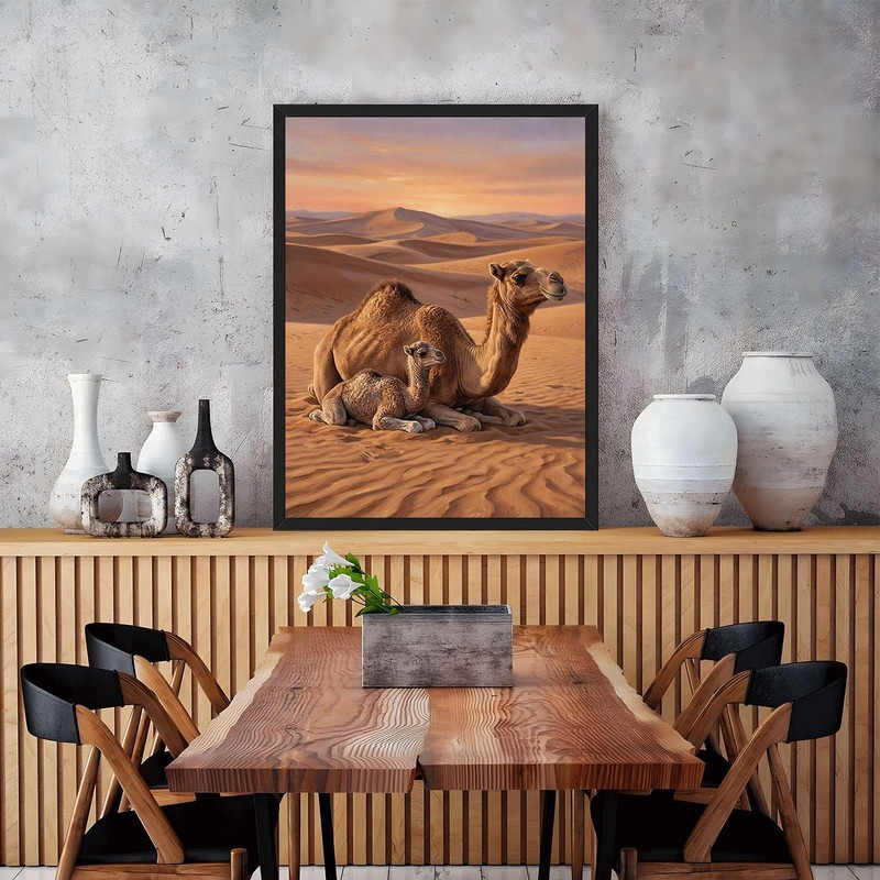 Desert Sunset Camels Wall Art Canvas Oil Paintings Reproduction gallery