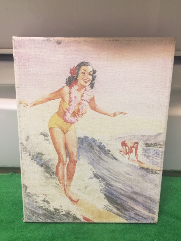 Lady Surfing The Wave In Hawaii Picture Size 12” X 9”