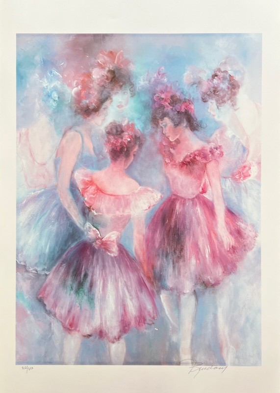 Hilda Rindom BACKSTAGE Hand Signed Limited Edition Lithograph Ballet Dancer Art