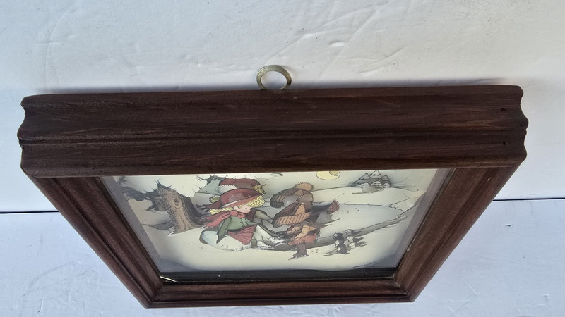 3D Art Hand Cut Paper Tole framed Picture Children Ice Skating Joan Walsh Anglum gallery