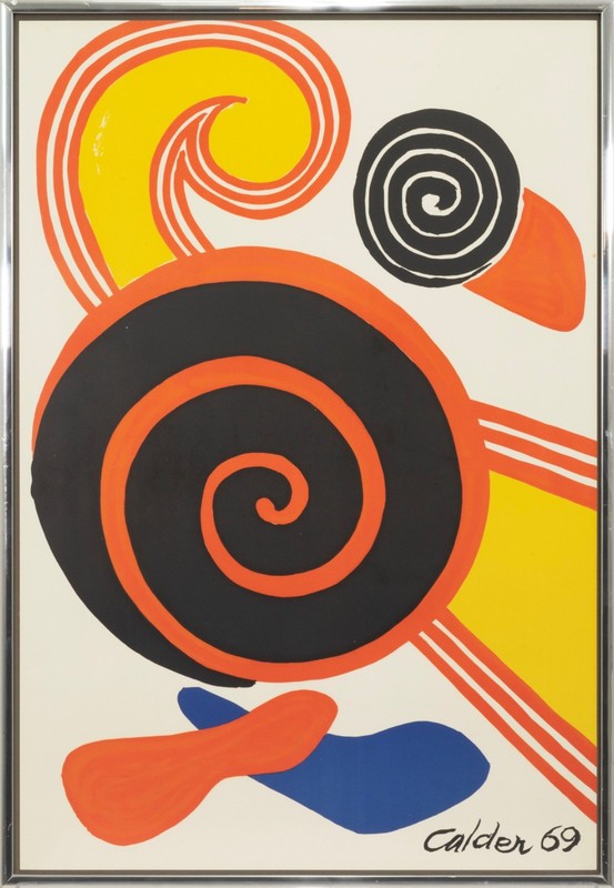Alexander Calder – Spirals 1969 Color Lithograph on Paper Framed Modern Prints
