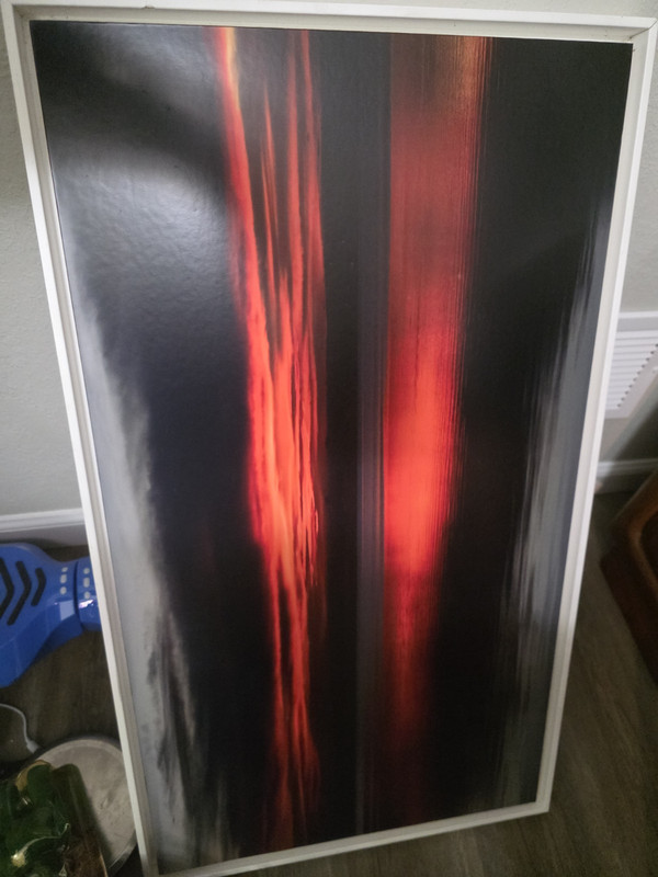 Framed Abstract Red and Black Art Print Portrait on Paper