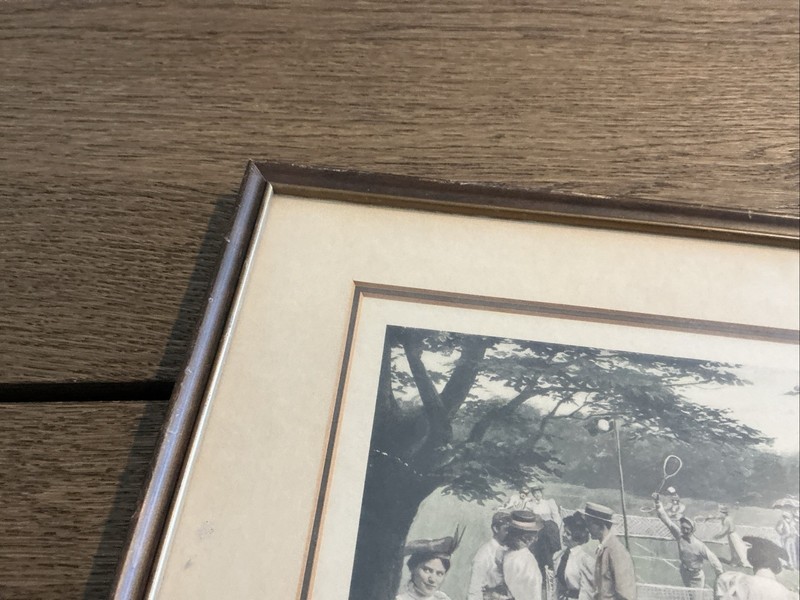 Lawn Tennis, A Favorite Game On Staten Island - Original Antique Print 16x13 In gallery
