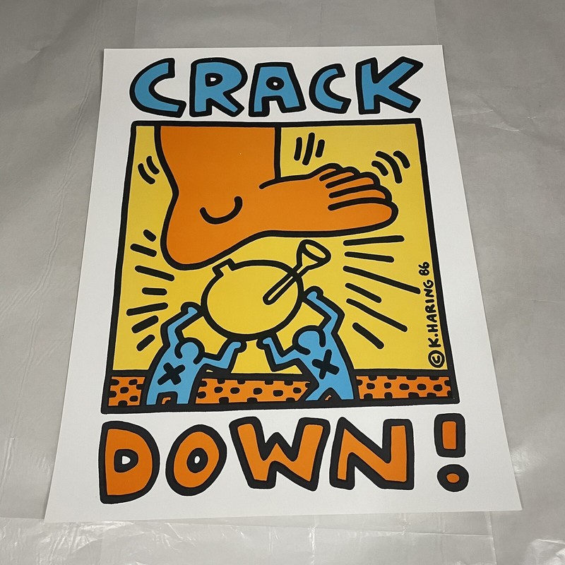 Keith Haring Print Crack Down Lithograph 1986 Original Printing Street Art NYC