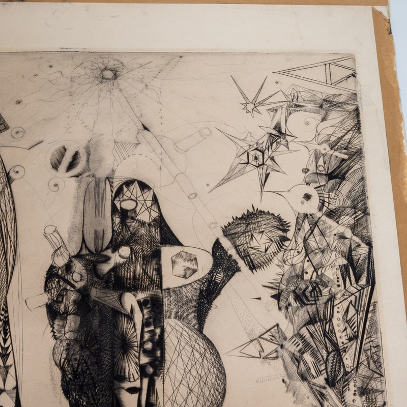 Vintage Original Art Pen Artwork Ink on Card Stock Board 1972 Kennedy 24x18" gallery