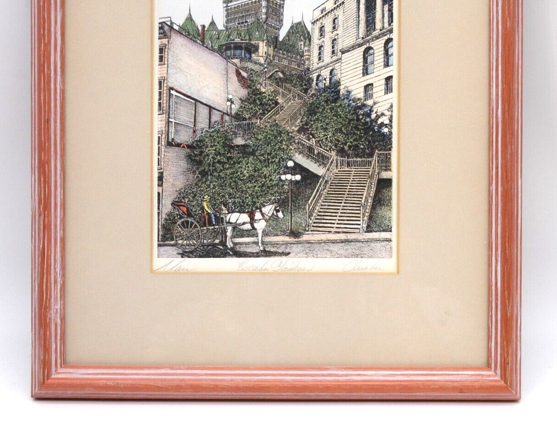 Le Chateau Frontenac Quebec Hand-Colored Etching Signed Alain Couture gallery
