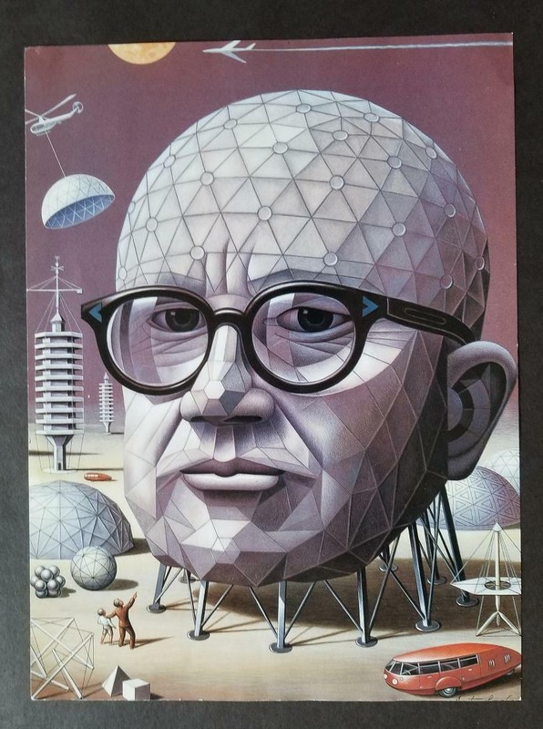 Boris Artzybasheff «R. Buckminster Fuller»Mounted off-set Lithograph 1998