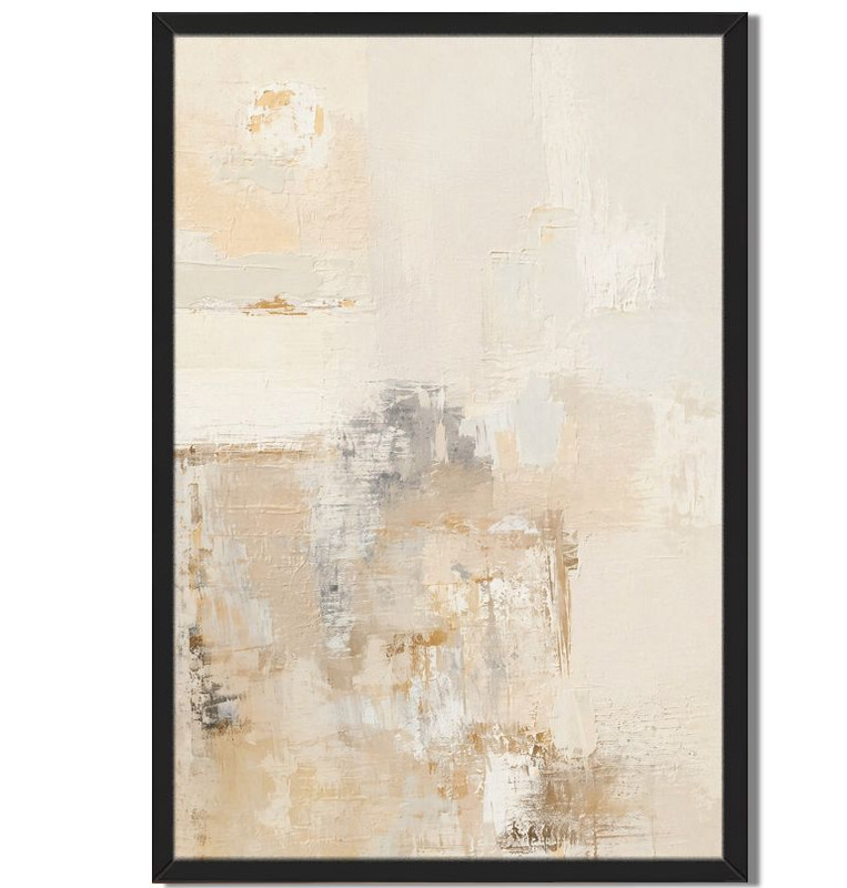 Minimalist Abstract Textured Wall Art Earthy Neutral Canvas Framed Decor