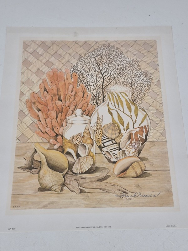 Vintage Frank Massa Beach Still Life Print Signed