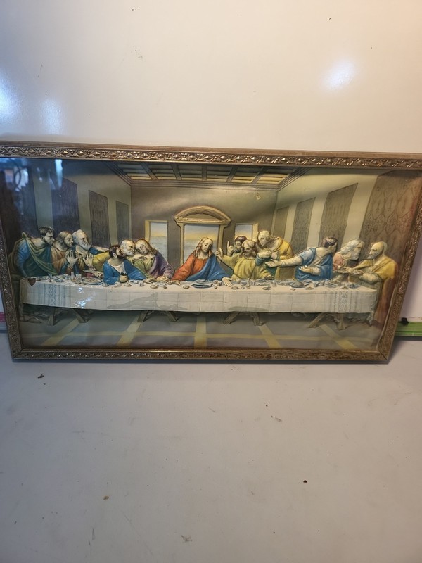 Vintage 3D Last Supper Art Piece Has A Piece Missing In Pic See Pics