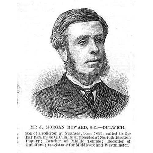 Mr John Morgan Howard QC MP for Dulwich – Antique Print 1886
