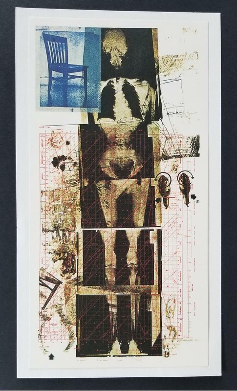 Robert Rauschenberg «Booster» Mounted Color offset Lithograph 1973
