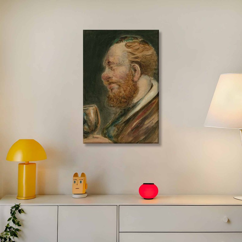 Canvas Print Oil Paintings Reproduction bearded man with wine glass gallery