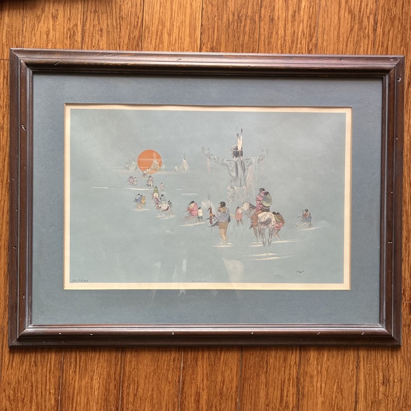 Jerome Tiger print “The Guiding Spirit” 311/1500 framed in good condition w/Docs