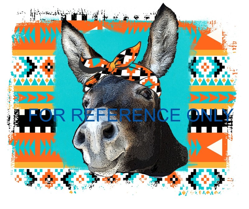 Donkey Art Print, Southwest, Boho, Aztec, Bandana