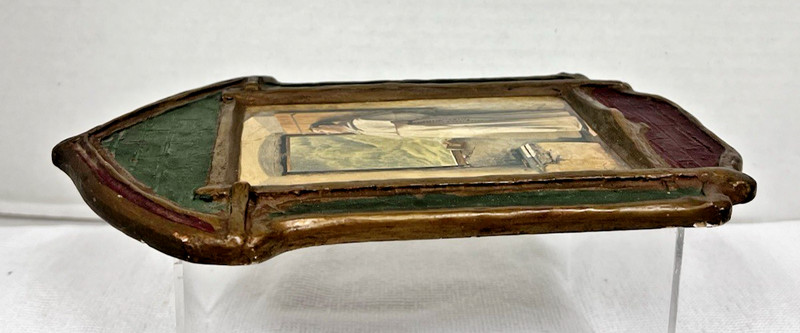 Vintage Gesso Duracraft Sunlight Cederstrom Monk Thinking Painted Ornate Frame gallery