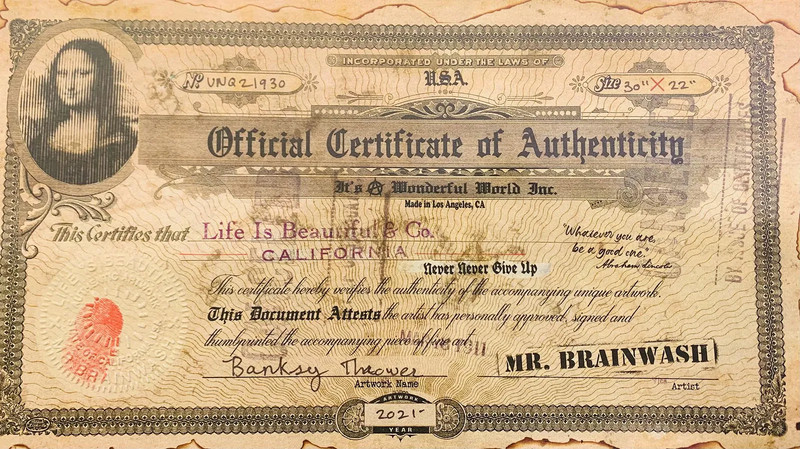 Mr. Brainwash Original One-of-a-Kind Mixed Media "Banks gallery
