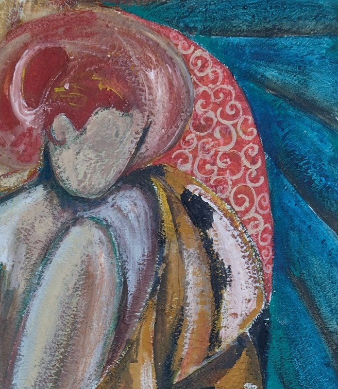 Original Acrylic Painting on Canvas Board Birth Venus 35x26.5cm Small Unframed gallery