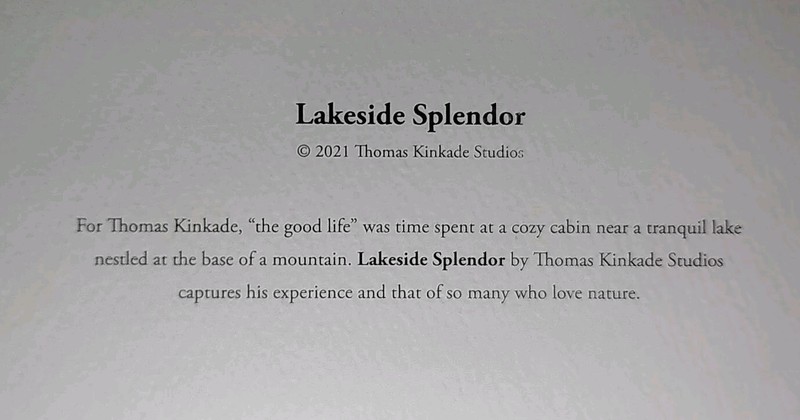 Thomas Kinkade Lakeside Splendor Paper Print 9x6 w COA Calender & Scripture gallery