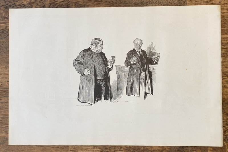 1907 Antique Art Print TWO BLIND WOMEN Charles Dana Gibson Girls Wedding Poverty gallery