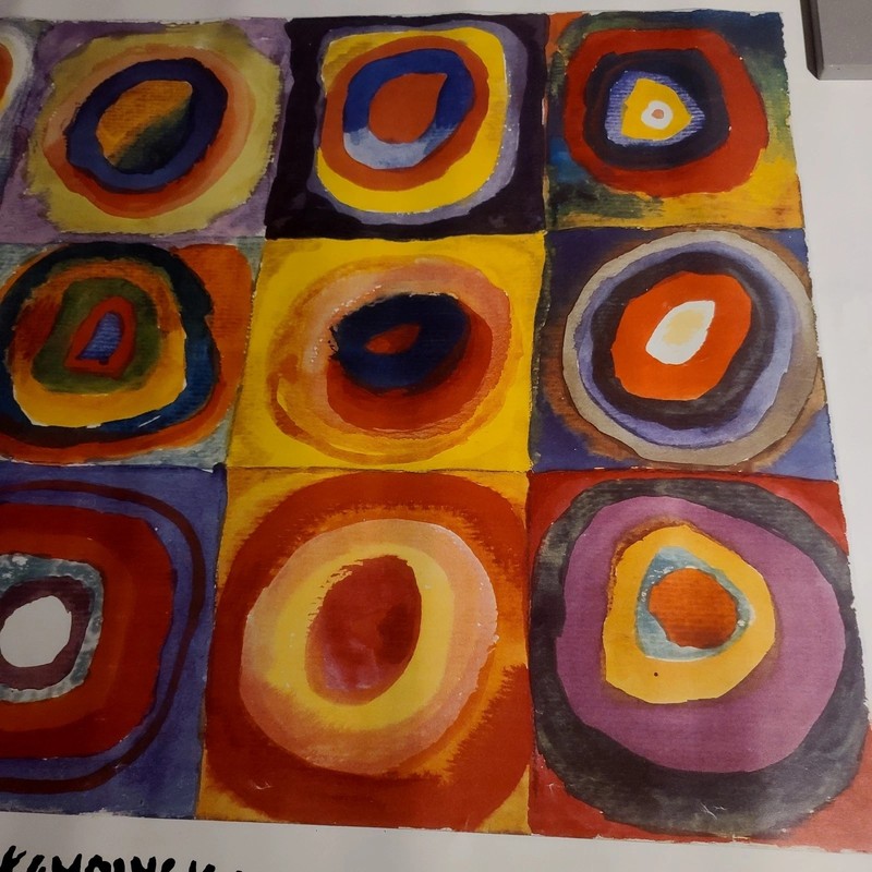 Vintage Lithograph WASSILY KANDINSKY OFFSET 2001 RARE FARBSTUDIE QUADRALE 1913 gallery