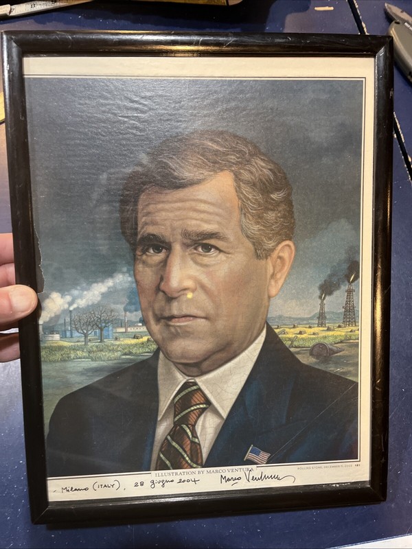 MARCO VENTURA 2004 Rolling Stone George W Bush SIGNED Print