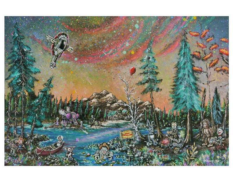 «CAMP CRYSTAL LAKE» paper print, pop art graffiti tattoo Chucky Beatle juice fly