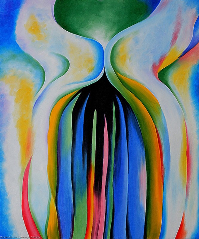 Gray Line : Black, Blue and Yellow : Georgia O’keefe : Archival Art Print 17×22