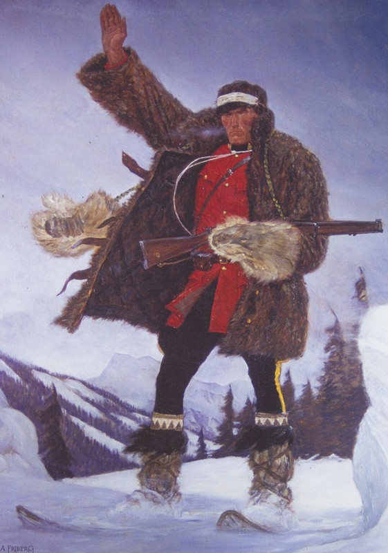 Canadian Mountie in Blizzard 11 x 15.7
