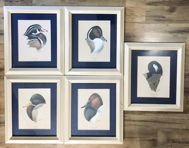 💥Set of 5 Art LaMay Waterfowl Wildlife Duck Goose Gallery Wall Framed Prints