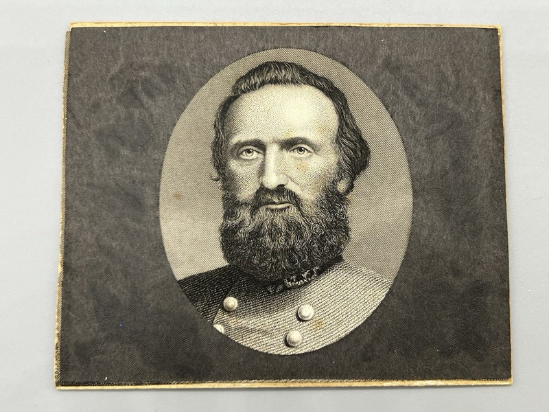 Antique Steel Engraving 3×4” CSA Gen. Stonewall Jackson after Winchester Photo
