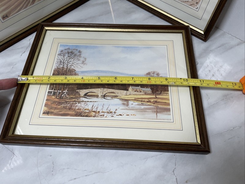 3 x Watercolour Landscape Prints George Griff Griffiths Framed 10.5” x 9” gallery