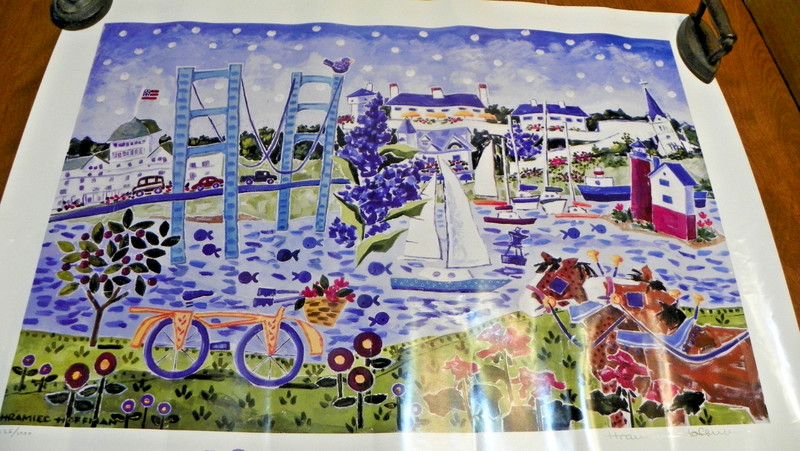 vtg print of Mackinac Iland 125/1000, 25 1/4" x 19" picture 21 3/4'' x 14 1/2'' gallery