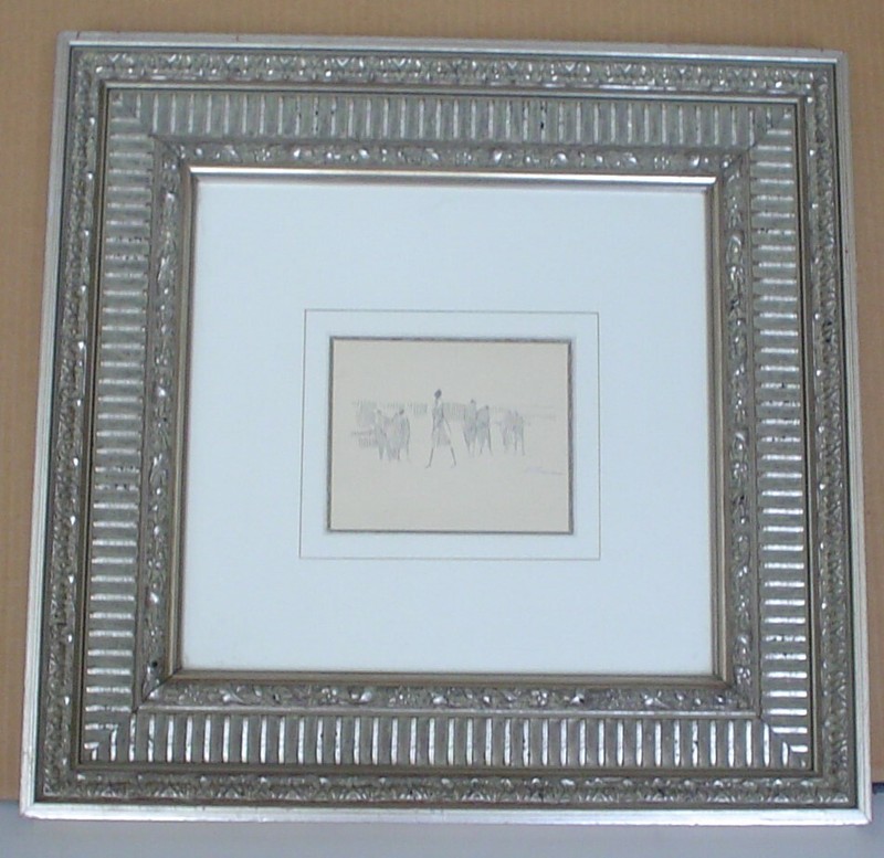 RARE - HAROLD ALTMAN Original Ink Drawing - Hand Signed By Artist - Nice Frame