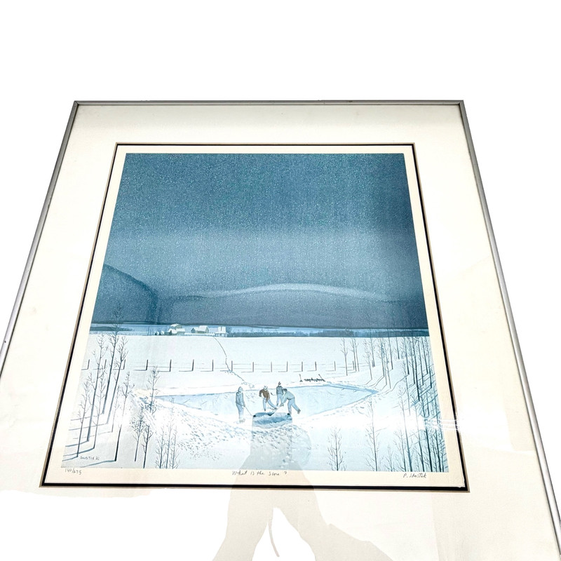VTG Peter Shostak What Is The Score 1982 Signed #140/275 Framed Hockey Litho COA gallery