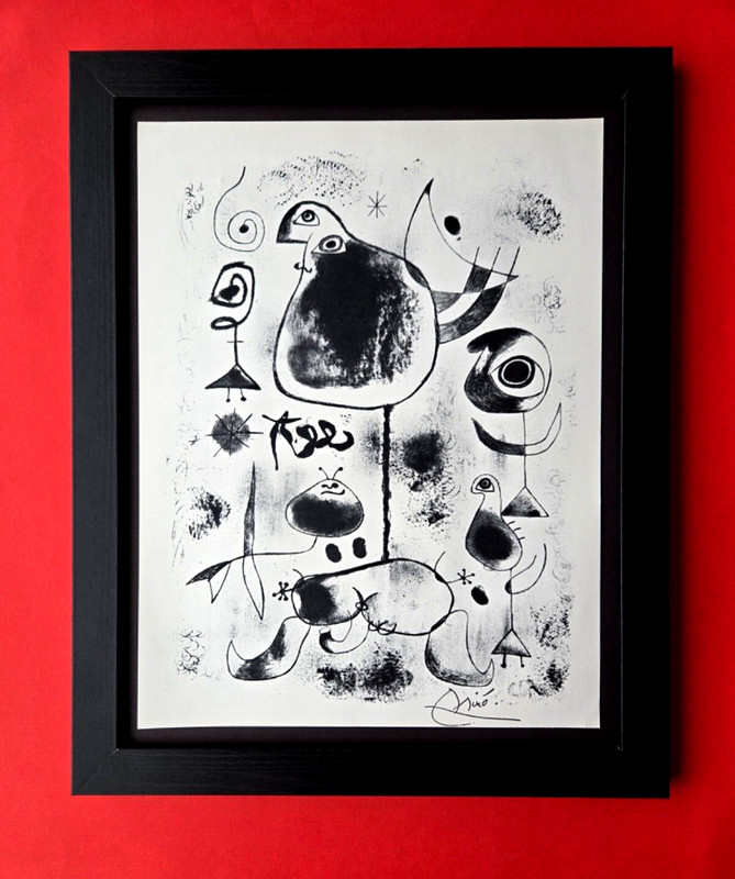 🔥 Joan Miro | Vintage 1958 Signed Colorful Print | Mounted and Framed Buy Now!!