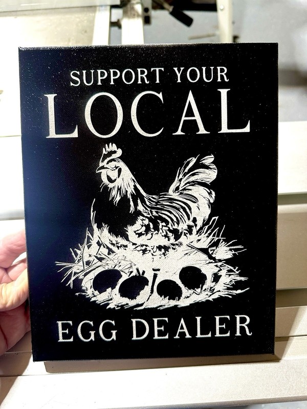 “Eggs for Sale” Engraved Canvas 9 x 12 inches #richardgordonartist 8825