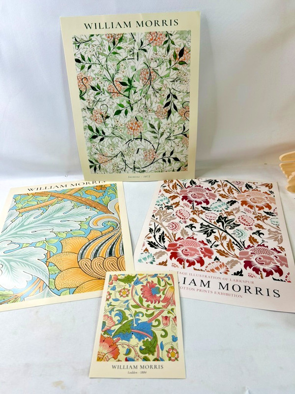 4 Unframed William Morris Floral Wall Art 3 1-1″x 14 ,1 – 5″x7″