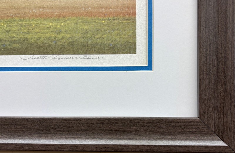 Judith Blinn "Country Racing" Signed & # Framed Primitive Art Horse Racing New gallery